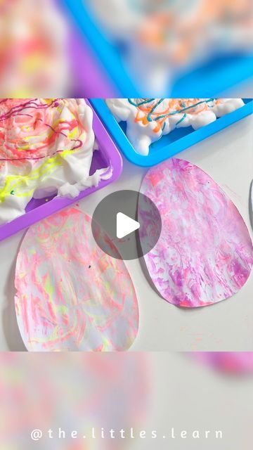 Paper Towel Easter Egg Dye, Tie Dye Easter Eggs Using Paper Towels, Coloring Eggs With Shaving Cream, Dye Easter Eggs With Shaving Cream, Shaving Cream Marbled Paper, Foam Paint, Preschool Art Activities, Food Dye, Easter Egg Crafts