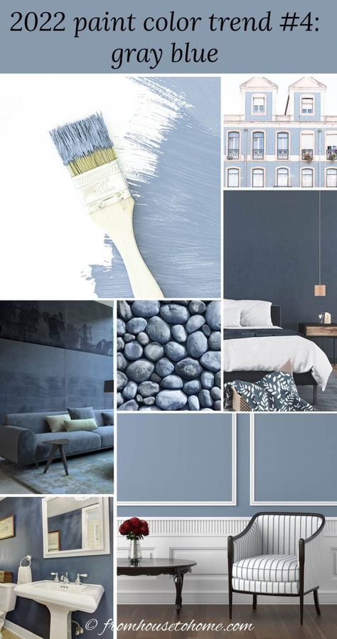 Blue Grey Living Room, Paint Color Trends, Most Popular Paint Colors, Blue Gray Paint Colors, Bold Bohemian, Paint Trends, House To Home, Blue Gray Paint, Freshen Up Your Home