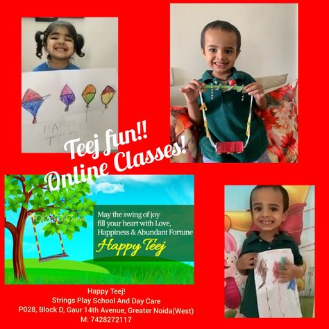 #Teej_activity_for_kids #Admissionopen #onlineclasses #playnurserykg Happy Teej, Greater Noida, Joy And Happiness, Online Classes