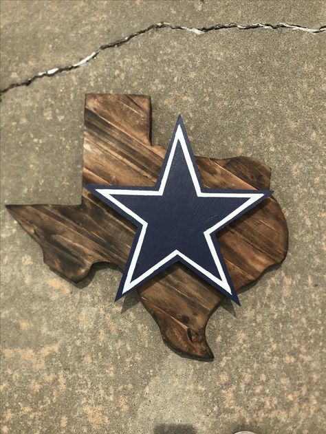 Dallas Cowboys star Texas cut out made from scrap wood Wood Letters Decorated, Dallas Cowboys Signs, Dallas Cowboys Crafts, Cowboys Bar, Wooden Crafts Diy, Dallas Cowboys Star, Cowboy Crafts, Dallas Cowboys Decor, Dallas Cowboys Wallpaper