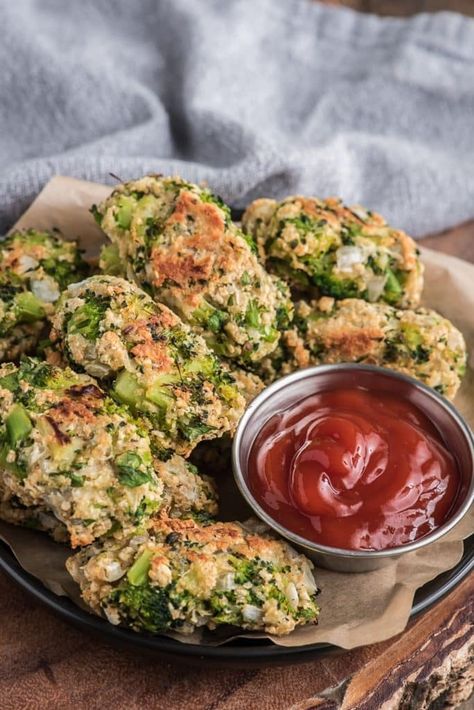 Baked Broccoli Tater Tots Recipe - An Italian in my Kitchen Broccoli Tots Recipes, Tots Recipes, Broccoli Tater Tots, Broccoli Tots, Low Carb Side Dish, Baked Broccoli, Low Carb Side, Tater Tot Recipes, Low Carb Side Dishes