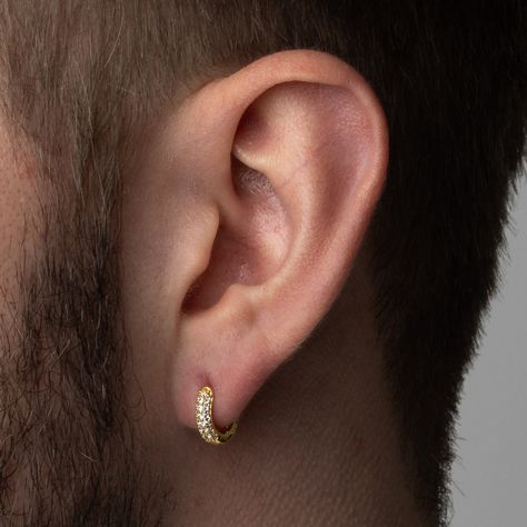 Ear Rings Gold For Man, Gold Bali For Men, Earrings Men Silver, Mens Small Hoop Earrings, Mens Bali Gold Earrings, Single Hoop Earring Men, Small Diamond Hoop Earrings, Earrings Men, Mens Earrings