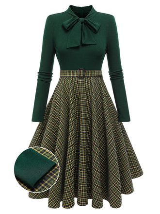 Green A-line Winter Dress, Fitted A-line Vintage Dress For Winter, Vintage Green Winter Dresses, Green Vintage Winter Dress, Fitted Vintage A-line Dress For Winter, Fitted Green Winter Dress, 1950s Style Green A-line Dress, Winter Green Fitted Dress, Green Fitted Dress For Winter