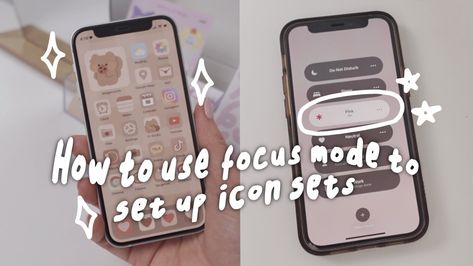 Iphone home screen customization tutorial How To Change Wallpaper With Focus, How To Make A Focus On Iphone, Focus Modes Iphone Aesthetic, Focus Modes Iphone Ideas, Set Up Iphone Home Screen, Focus Modes Iphone, Focus Settings Iphone Ideas, Focus Settings Iphone, Phone Set Up Homescreen Aesthetic