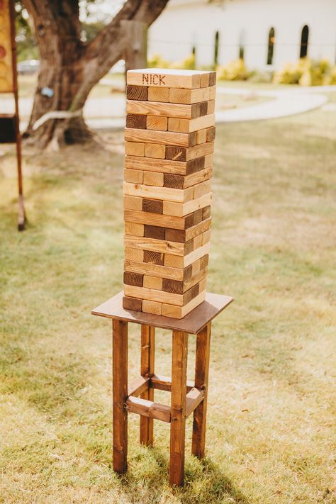 Giant Jenga Wedding, Giant Jenga Diy, Big Jenga, Large Jenga, Outdoor Jenga, Yard Jenga, Wedding Yard Games, Jenga Wedding, Giant Garden Games