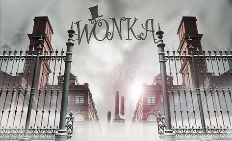 Wonka gate. Iron gate at the entrance to the wonka chocolate factory , #affiliate, #Iron, #gate, #Wonka, #entrance, #factory #ad Chocolate Typography, Wonka Factory, Willy Wonka Factory, Factory Illustration, Roald Dahl Day, Chocolate Factory Party, Charlie Chocolate Factory, Wonka Chocolate Factory, Willy Wonka Party