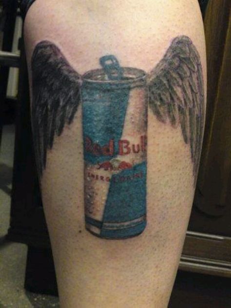 redbull gives you wings Redbull Tattoo, Red Bull Tattoo, Redbull Drawing, Red Bull Doodle Art, Redbull Can Art, Angel Motorcycle Tattoo, Red Bull Gives You Wings, Bull Tattoos, Tattoo Designs