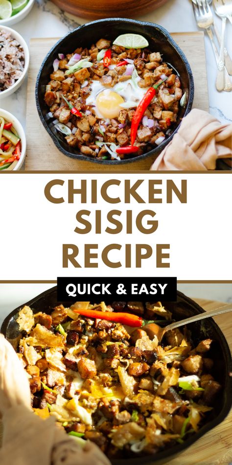 Calling all sisig fanatics! This recipe takes the classic Filipino dish to the next level with perfectly seasoned chicken, crispy chicharron bits, and a flavor explosion that will have you coming back for more. Chicharron Recipe, Chicken Sisig, Recipe Filipino Food, Chicharrones Recipe, Sisig Recipe, Citrus Fish, Marinated Chicken Thighs, Filipino Dish, Chicken Crispy