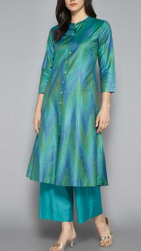 decent and simple casual dresses #lawncollection2022 #pakistani #indian #kurtaplazo #summerdresses #summerdressdesigningideas2022 #summerdresses #dressdesign #simpledress /casualdressforsmmer Straight Pants With Kurti Designer, Kurti Palazzo Designs Latest, Silk Saree Kurti Designs Latest, Long Kurti With Pants, A Shape Kurti Designs, Straight Pants With Kurti, Straight Kurti Designs Latest, Pant Models, Straight Kurti Designs