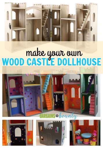 Dollhouse Castle Diy, Diy Doll Castle, Diy Play Castle, Wood Castle Dollhouse, Miniature Castle Dollhouse, Castle Dollhouse Ideas, Diy Castle Dollhouse, Michaels Wooden Castle, Wooden Castle Dollhouse