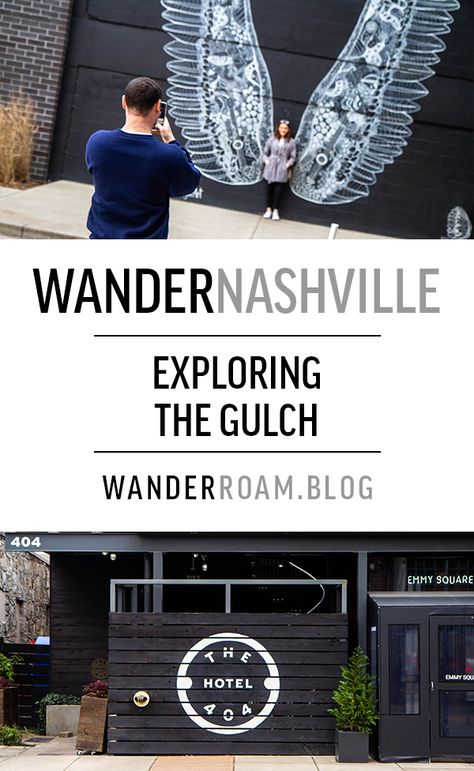 Brick buildings, coffee shops, and shopping boutiques all around. Here we explain how we explored the Gulch in Nashville and what you should be looking forward to. Nashville Gulch, Midwest Travel Destinations, I Believe In Nashville, Nashville Murals, Nashville Travel, Cma Fest, Visit Nashville, Midwest Travel, Nashville Trip