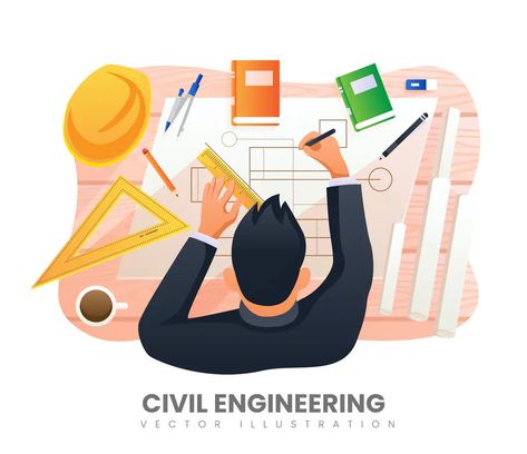 Civil Engineering Illustration, Engineer Illustration, Illustration Adobe Illustrator, Community Development, Cards Design, Civil Engineering, Free Png, Design Template, Concept Design