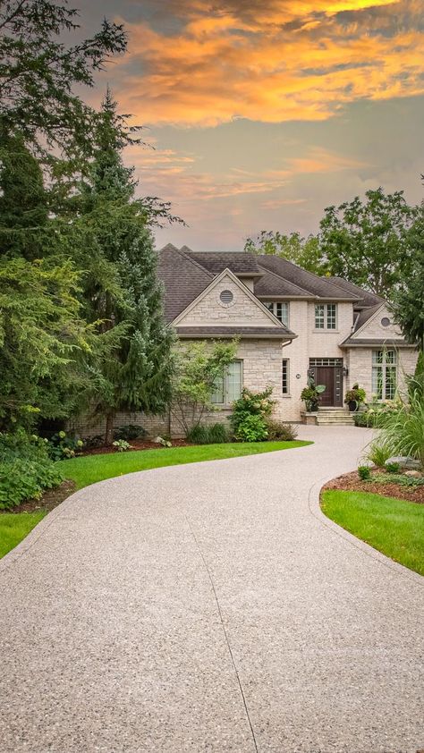 https://akkoltd.com/gallery Simple Driveway Ideas, Exposed Aggregate Concrete Driveway, Home Driveway Ideas, Car In Driveway, Side Of Driveway Landscaping, Parking Court, Driveway Landscaping Ideas, Pebble Driveway, Small Water Feature