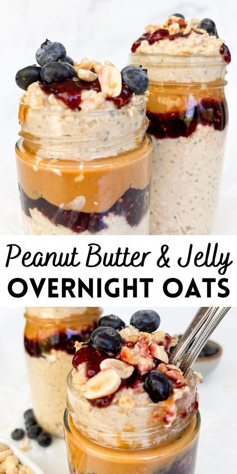 #GreatHealthyFoodRecipes Pudding Oats, Overnight Oats Recipe Easy, Best Overnight Oats Recipe, Oat Recipes Healthy, Overnight Oats Recipe Healthy, Overnight Oats Healthy, Overnight Oatmeal, Peanut Butter And Jelly, Peanut Butter Jelly