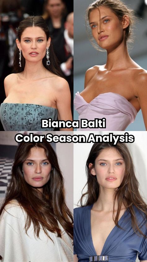 Bianca Balti color season analysis explores her Soft Summer palette, the best colors, and why online analysis offers superior accuracy. Soft Summer Celebrity, Soft Summer Inspiration, Summer Color Palette Analysis, Cool Summer Celebrities, True Summer Colors, Soft Summer Celebrities, True Summer Makeup, Summer Color Analysis, Blonde Hair Over 50