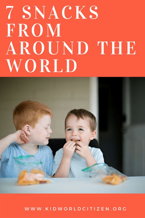 Travel the world from your kitchen with your kids as you try these delicious snacks from around the world, from Turkey to Japan to Colombia and more! Egyptian Snacks, Amphibians Activities, Snacks From Around The World, Snacks Travel, Harmony Day, Around The World Food, Studying Food, Global Citizenship, World Thinking Day