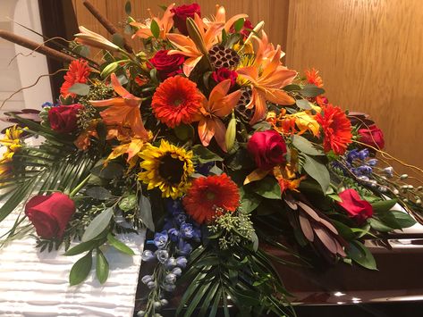 Men’s Casket Spray, Fall Casket Sprays, Casket Spray, Casket Flowers, Contemporary Flower Arrangements, Sympathy Arrangements, Casket Sprays, Cemetery Flowers, Buy Flowers