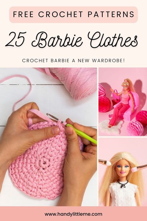 Crochet Barbie Patterns, Crochet Doll Clothes Free Pattern, Crochet Doll Clothes Patterns, Free Barbie, Barbie Knitting Patterns, Barbie Dress Pattern, Sewing Barbie Clothes, Barbie Sewing Patterns, Barbie Doll Clothes