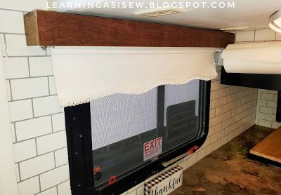 Rv Valance Makeover Wood, Camper Valance Makeover, Rv Cornice Makeover, Camper Valance Redo, Rv Light Fixture Makeover Diy, Rv Valance Makeover, Diy Rv Light Covers, Wooden Valances For Windows, Rv Light Fixture Makeover