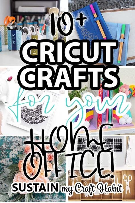 Find yourself working from home these days? It's the perfect time to create a cozy home office and we have over 10 great Cricut craft ideas to help! Cricut Craft Ideas, Personalized Office Supplies, Wood Labels, Create A Cozy Home, Canning Labels, Organize Craft Supplies, Cozy Home Office, Diy Labels, Tin Can Crafts