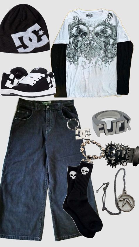 Pants Aesthetic, Baggy Outfit Ideas, Aesthetic Bag, Coquette Grunge, Cute Coquette, Random Fashion, Shoes Cute, Fits Clothes, Tomboy Style Outfits