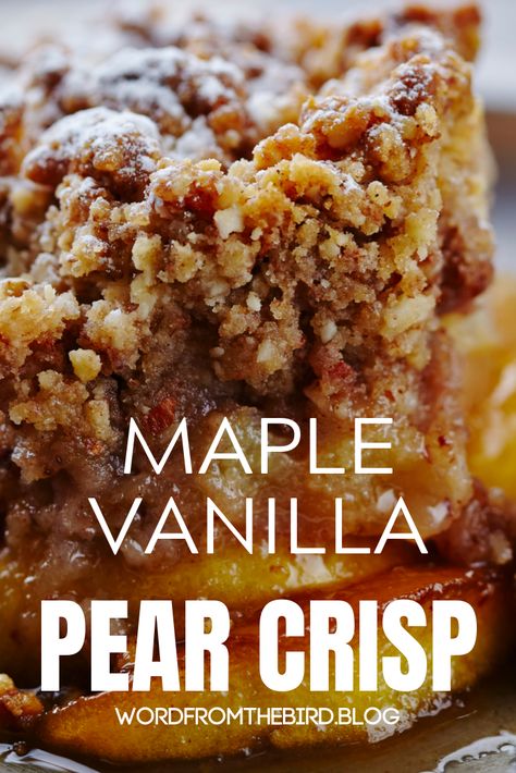 What Can You Do With Fresh Pears, Pear Crumble Pie Recipe, Pear Pies Recipes, Pear Pie With Crumb Topping, Pear Pie Filling Recipes, Best Pear Dessert Recipes, Maple Vanilla Pear Crisp, Pear Thanksgiving Desserts, Red Pears Recipe