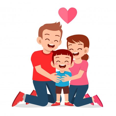 Happy cute kid boy with mom and dad | Premium Vector #Freepik #vector Mother Father And Baby, Dad Drawing, Family Hug, Dad Pictures, Father And Baby, Family Drawing, Kid Boy, Family Cartoon