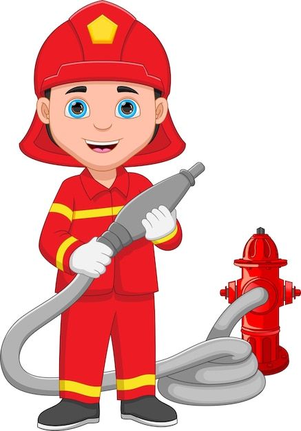 Premium Vector | Vector cute boy firefighter isolated on white Cartoon Firefighter, Firefighter Cartoon, Firefighter Clipart, Emb Designs, Fruit Photography, Cartoon Images, Cartoon Pics, Kindergarten Worksheets, Fire Trucks