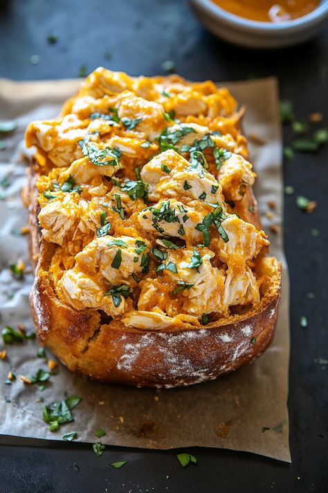 Buffalo Ranch Chicken Pull Apart Bread Recipe Chicken Pull Apart Bread, Buffalo Ranch Chicken, Bread Pull Apart Recipes, Buffalo Ranch, Garlic Aioli, Pull Apart Bread, Ranch Chicken, Types Of Bread, Buffalo Sauce