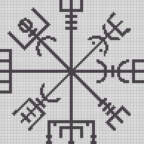 Alpha Friendship Bracelet Pattern #16913 - BraceletBook.com Pagan Cross Stitch, Viking Embroidery, Celtic Cross Stitch, Halloween Cross Stitch Patterns, Embroidery Alphabet, Pixel Crochet, Astrological Signs, Viking Symbols, Cross Stitch Alphabet