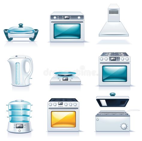 Vector household appliances icons. Part 2. Set of the detailed domestic applianc , #ad, #appliances, #icons, #Vector, #household, #Part #ad Web Design Blog, Domestic Appliances, Household Appliances, Doll Furniture, Vector Icons, Stock Illustration, Tea Pots, Stock Vector, Vector Free