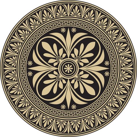 Circular Pattern Design, European Palace, Ornamental Design, Greek Pattern, Floor Murals, The Roman Empire, Brass Tray, Circular Pattern, Heart Tree