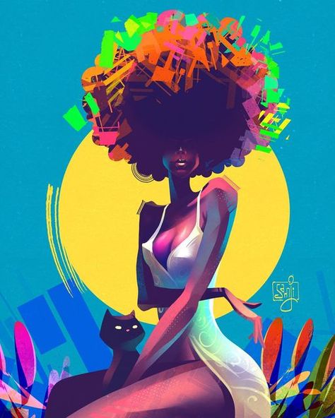 Character Design Fashion, Afrofuturism Art, Afrocentric Art, Black Art Painting, Black Artwork, Illustration Character, Black Love Art, September 2, Black Art Pictures