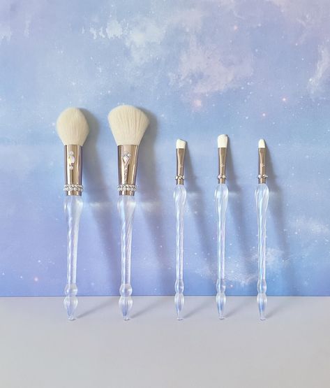 Aesthetic Makeup Brushes Set, Blue Makeup Brushes, Sailor Moon Makeup Brushes, Bling Makeup Brush Set, Unicorn Makeup Brushes, Crystal Makeup, Unicorn Makeup Brushes Set, Mini Makeup, Fancy Makeup