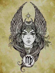 Virgo Tattoos: 50+ Designs with Meanings, Ideas, Celebrities 21 Virgo Style, Virgo Tattoo Designs, Virgo Constellation Tattoo, Virgo Goddess, Valkyrie Tattoo, Virgo Art, Virgo Tattoo, Kunst Tattoos, Goddess Tattoo