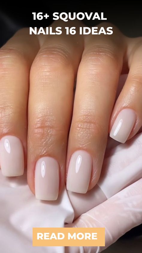 16+ Squoval Nails 16 Ideas Sqoavle Nails Short, Nail Shape Square Oval, Short Classy Nails Square Oval, Sqovalnails Medium, Square Oval Nails Short, Short Squoval Acrylic Nails, Squoval Nails Design, Short Squoval Nails, Squoval Nail