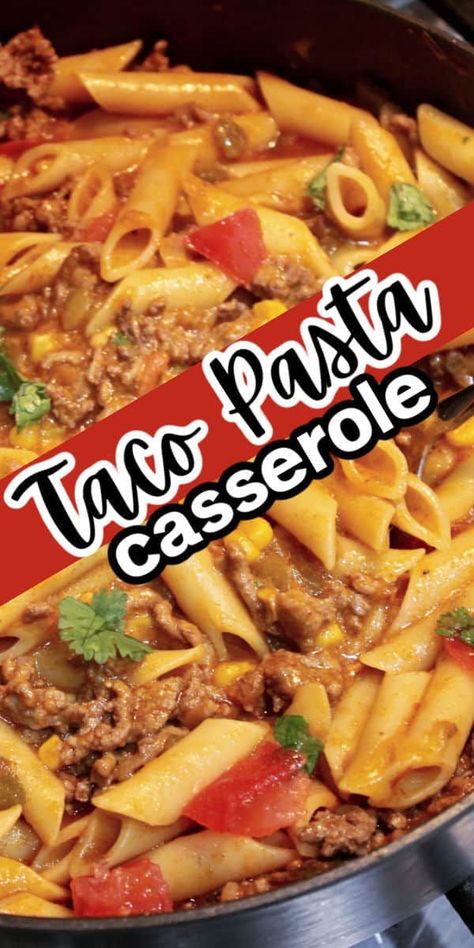 Stovetop Taco Casserole, 90 Day Fiance Taco Pasta, Pasta With Salsa, Easy Stovetop Pasta Recipes, Easy Cheesy Taco Pasta, Taco Casserole With Pasta, Taco Pasta With Velveeta, Tex Mex Pasta Casserole, Cheesy Taco Pasta Bake