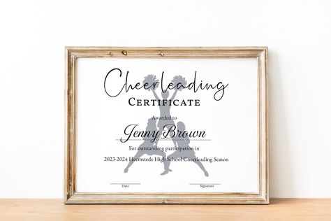 Cheerleading Participation Certificate Template, Editable Printable High School Cheerleader Award Sports Certificate Digital Download by grotemarkt on Etsy Participation Certificate, High School Cheerleader, Sports Certificate, School Cheerleader, High School Cheerleading, Printable Sports, School Cheerleading, Editable Certificates, School Template