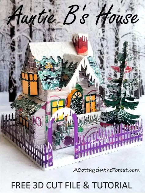 3d Paper Houses, Cottage In The Forest, Diy Christmas Village, Glitter Houses, Paper House, Cardboard House, Putz Houses, Holiday Village, 3d Paper Crafts