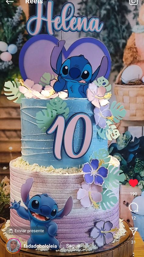 Disney Stitch Cake Ideas, Stitch Birthday Cake Easy, Stitch And Angel Cupcakes, Stitch Bday Party Ideas, Lilo And Stitch Cakes, Pastel Lilo Y Stitch, Lilo Birthday Party, Lilo And Stitch Birthday Party Cake, Stitch And Angel Birthday Cake