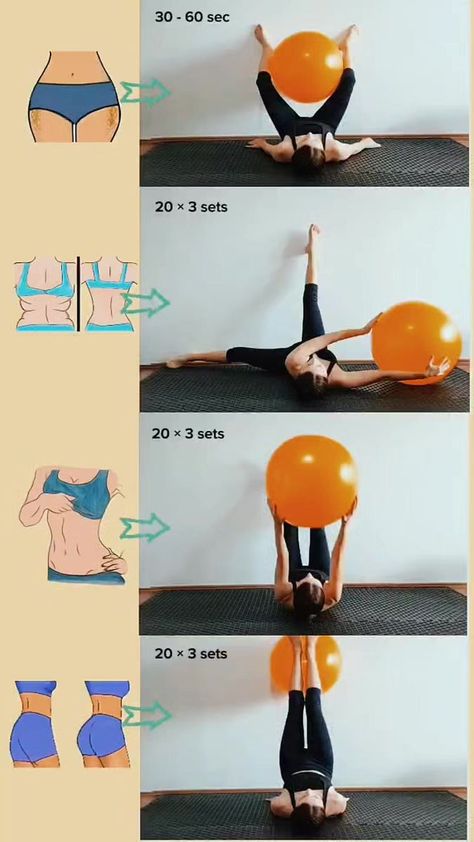 Exercise With Ball, Biceps Workout At Home, Exercise To Lose Belly, Home Abs, Yoga Ball Exercises, Wall Workout, Gym Ball, At Home Abs, Abs Women