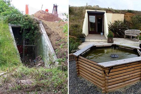 Elle transforme un vieux bunker en une belle habitation confortable Comfortable Home, Renovation Project, Great Britain, Hot Tub, Transformers, Patio, Pool, Building, Outdoor Decor