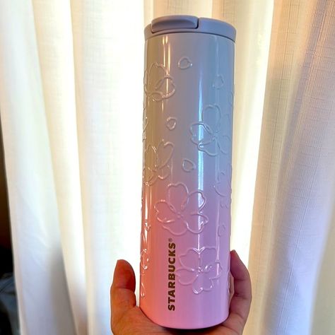 Japan Starbucks Sakura/cherry blossom 16 oz stainless steel tumbler Sakura Cherry Blossom, Starbucks Cups, Blue Ombre, Lunch Ideas, Stainless Steel Tumbler, Stainless Steel Tumblers, Cherry Blossom, Blossom, Cherry