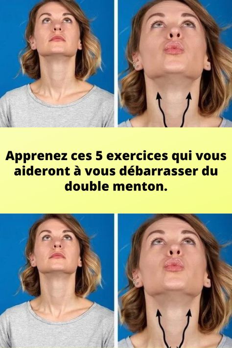 Apprenez ces 5 exercices qui vous aideront à vous débarrasser du double menton. Face Fitness, Double Menton, Face Yoga, Yoga Gym, Gua Sha, Beauty Body, Beauty Secrets, Massage, Facial