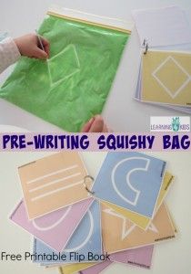 Pre-Writing Squishy Bag with FREE Printable Flip Book Children Drawing, Sensory Bags, Pre Writing Activities, Preschool Fine Motor, Preschool Writing, Preschool Literacy, Skills Activities, Pre Writing, Writing Center