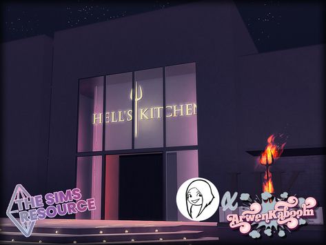 Sims 4 Restaurant Signs, Sims 4 Restaurant Cc, Sims 4 Restaurant, Bathroom Jars, Sims 4 Lots, Candle Night, Sims Inspiration, Restaurant Signs, Star Lamp