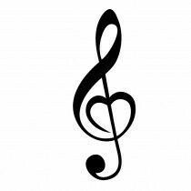 Music Heart Tattoo, Love Music Tattoo, Small Music Tattoos, Treble Clef Heart, Music Notes Drawing, Music Note Heart, Music Notes Tattoo, Note Sticker, Music Symbol