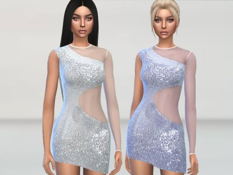 The Sims Resource: One Shoulder Sequin Dress by Puresim • Sims 4 Downloads One Shoulder Sequin Dress, Disney Faries, 2000s Dress, Skating Outfit, Cc Clothes, Sims 4 Tsr, Ice Skating Outfit, Roller Rink, Sims 4 Body Mods