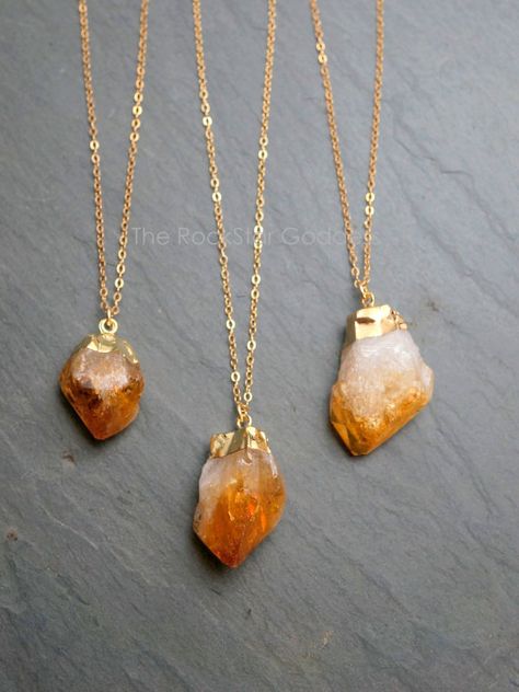 Citrine Necklace Raw Citrine Citrine by TheRockStarGoddess Raw Citrine Necklace, Citrine Crystal Necklace, Raw Citrine, Manifest Wealth, Wealth And Prosperity, Manifesting Wealth, Citrine Jewelry, Raw Crystal Necklace, Necklace Stone