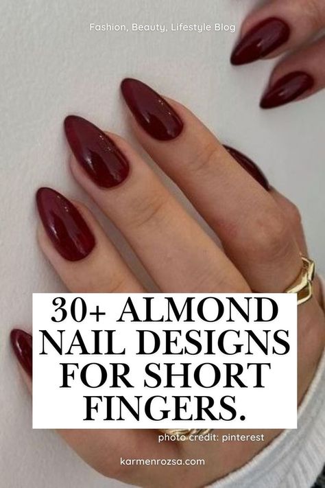 Short nails don’t mean boring! Explore the hottest short nail designs featuring seasonal flair, chic simplicity, and vibrant winter colors. Short Winter Almond Nails, Deep Red Nails Almond, Short Almond Acrylic Nails Winter, Short Almond Winter Nails, Short Almond Nails Designs Winter, Nail Ideas Almond Short, Xs Almond Nails, Sharp Almond Nails, Short Almond Nails Fall